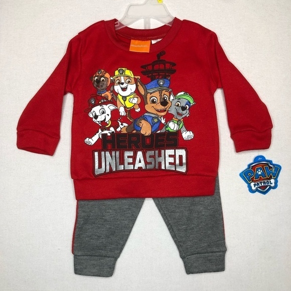 Paw Patrol‎ NWT Fleece Matching Pant Set Size 12 Months - Picture 1 of 11